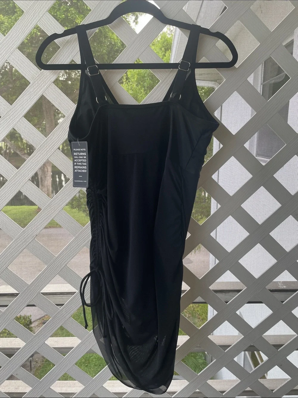 Blooming Jelly Slimming Mesh Sheer Sarong Swim Dress One Piece XL
